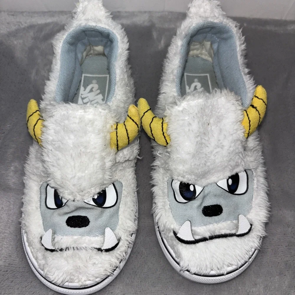 Vans Toddler Size 9 Monster Yeti Furry Slip-On Sneakers